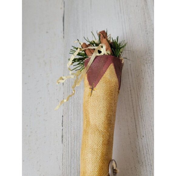 Vintage stocking cinnamon mistletoe ornament Xmas decor - Picture 4 of 5